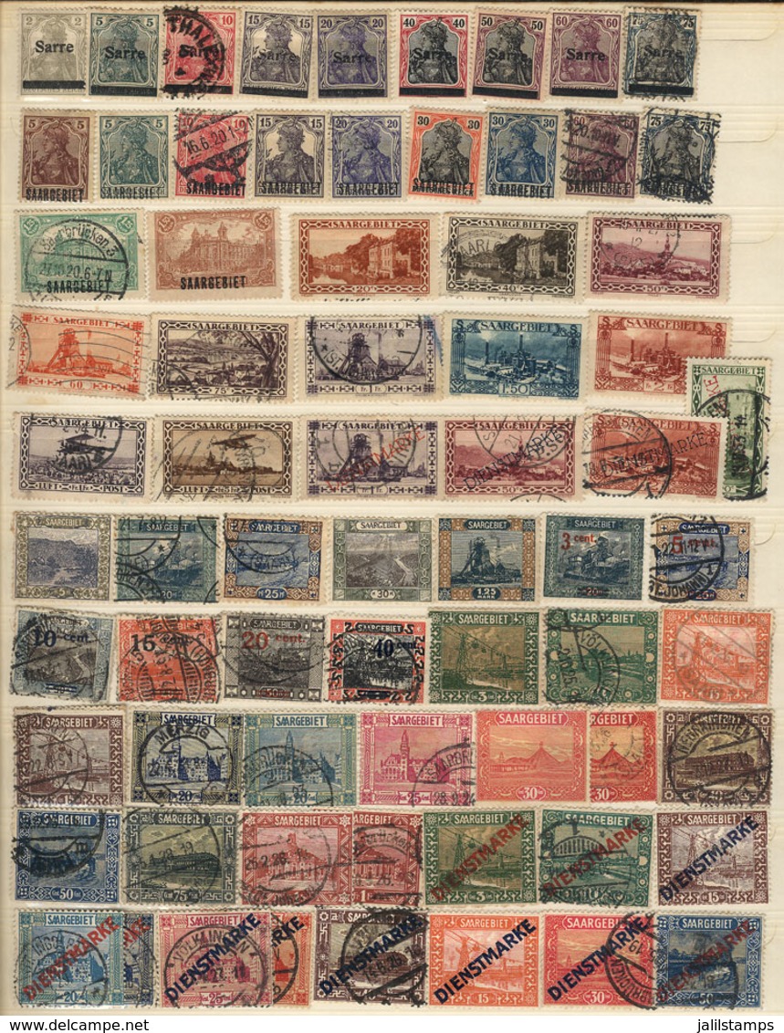 GERMANY + SARRE: Stockbook With Stock Of Stamps, A Little Disorganized But Very Attractive. It Includes Many Scarce Stam - Sonstige & Ohne Zuordnung