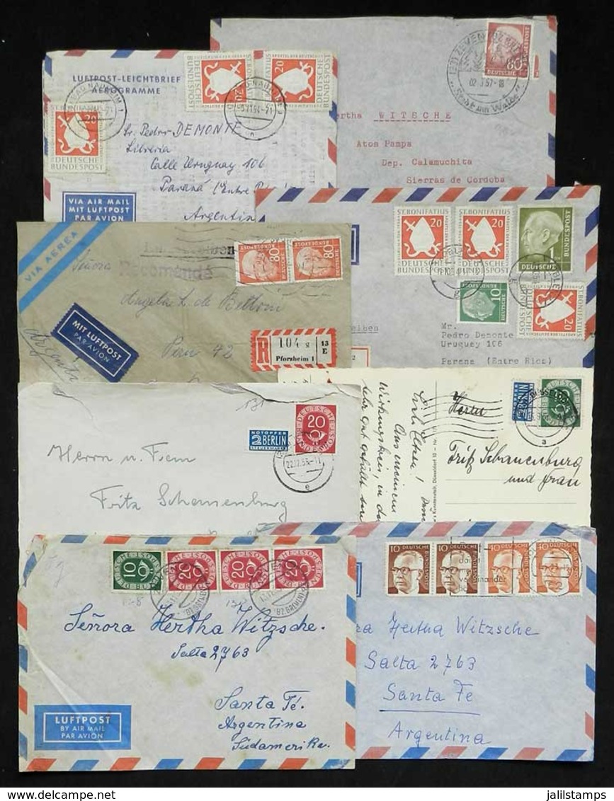 WEST GERMANY: 12 Covers Used Approx. Between 1954 And 1980, Most Sent To Argentina, Some With Very Good Postages, Fine - Sonstige & Ohne Zuordnung