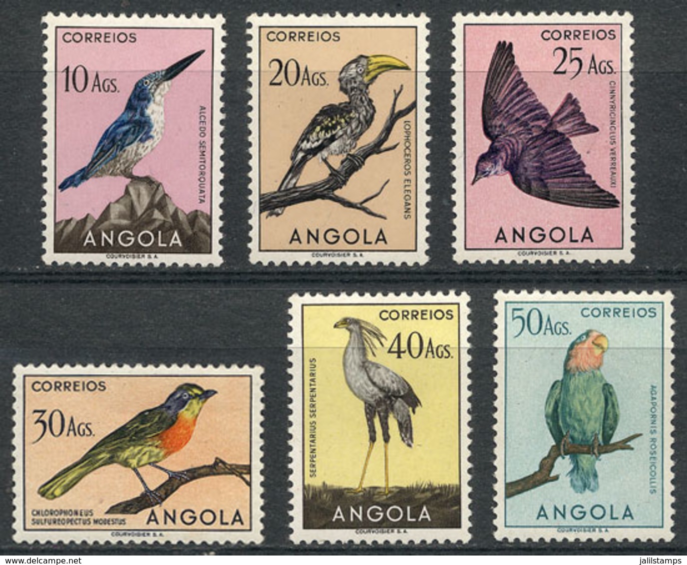 ANGOLA: Sc.349 + 352/6, 1951 Birds, The 6 Key Values Of The Set, Unmounted, Very Fine Quality, Catalog Value US$ - Angola