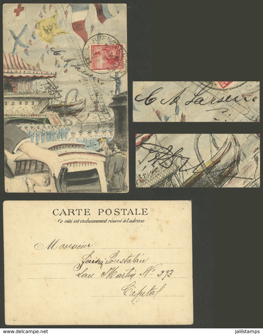 ANTARCTICA: Postcard Used In Buenos Aires On 8/DE/1903 With Manuscript Signatures Of SAMUEL DUSSE And CARL LARSEN (Swed - Autres & Non Classés