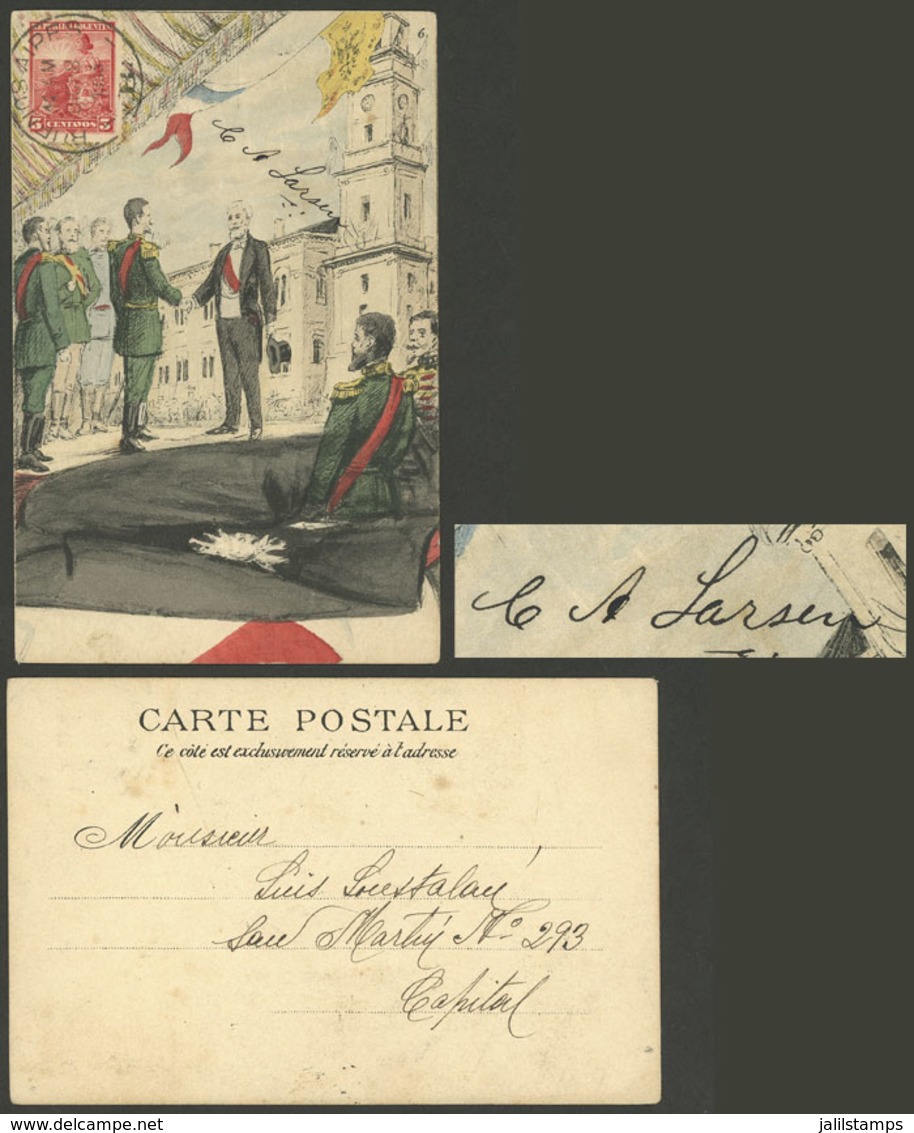 ANTARCTICA: Postcard Used In Buenos Aires On 8/DE/1903 With Manuscript Signatures Of CARL LARSEN (Swedish Expedition To - Autres & Non Classés