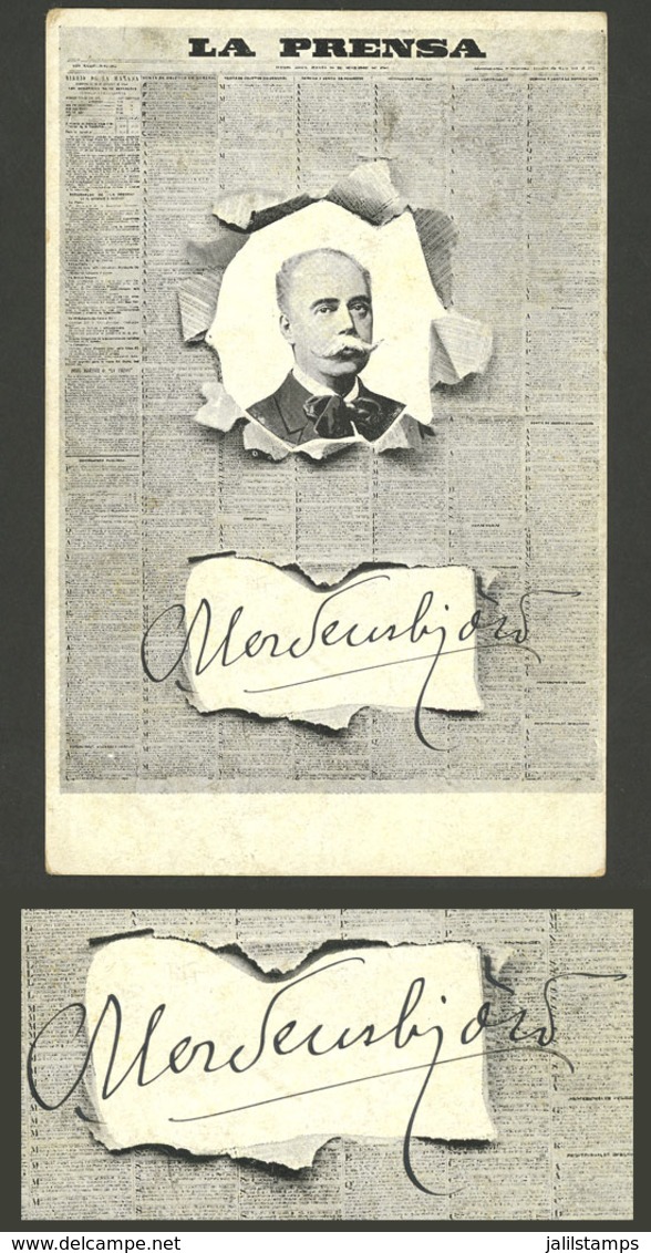 ANTARCTICA: NORDENSKJOLD, Otto: Antarctic Explorer, His Manuscript Signature On A Postcard (circa 1903) Used In Buenos - Autres & Non Classés