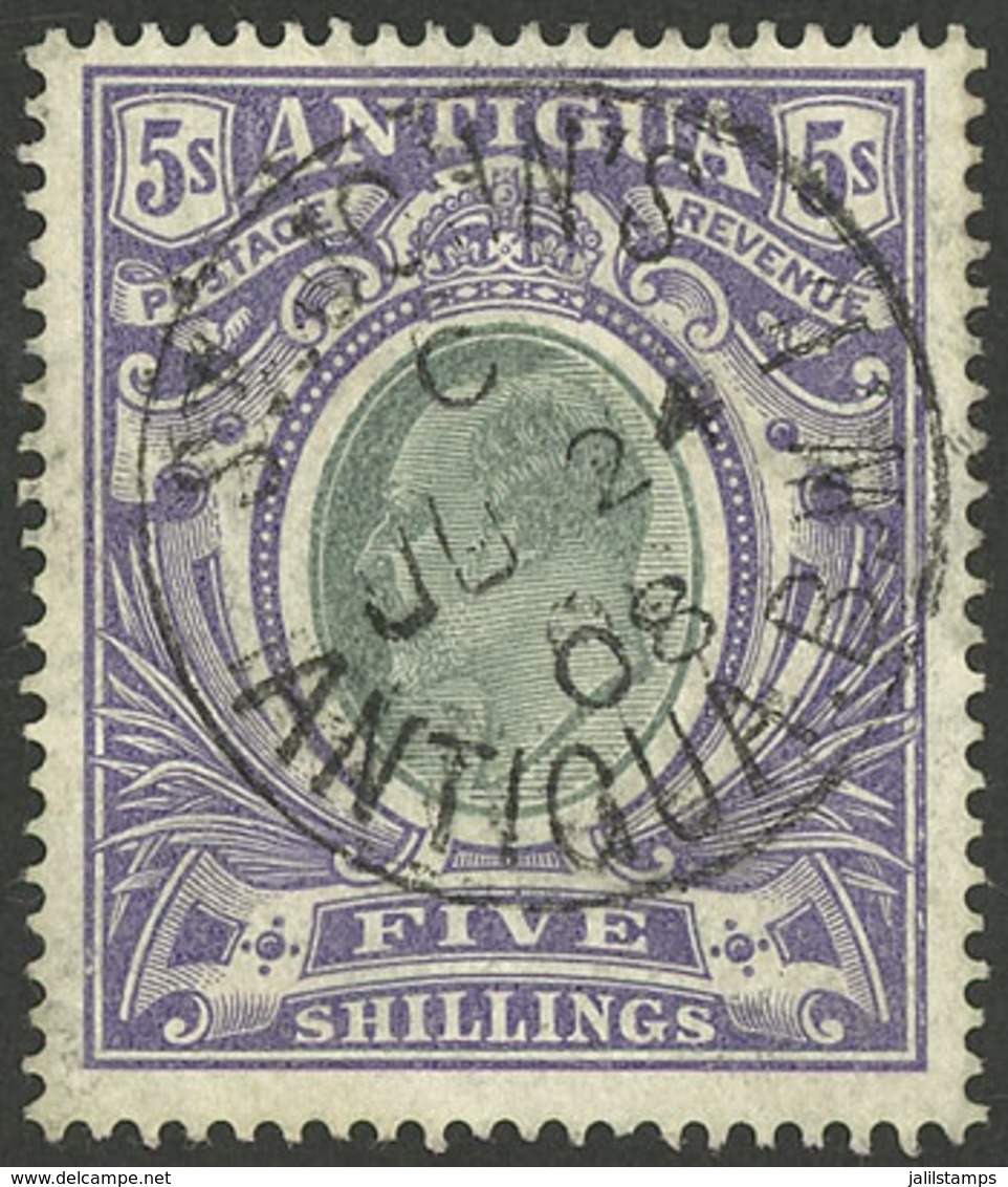 ANTIGUA: Sc.30, 1903 5S. Edward VII, Used, Excellent Quality! - Autres & Non Classés