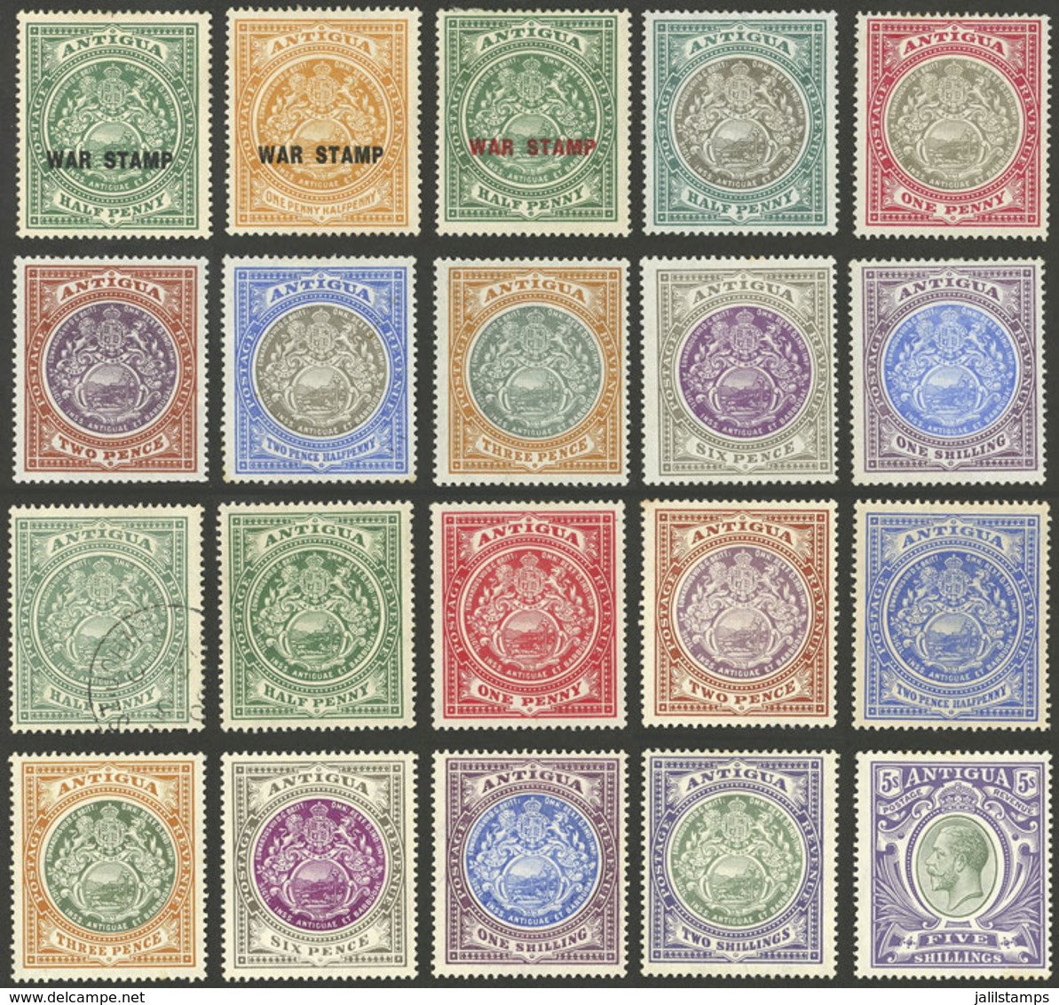 ANTIGUA: Lot Of Good Stamps Of The Years 1903 To 1913, Used Or Mint (of The Latter, Some With Light Stainin - Sonstige & Ohne Zuordnung