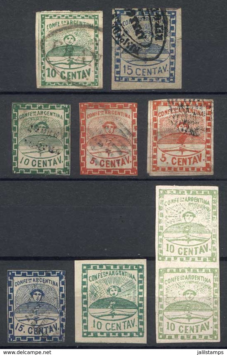 ARGENTINA: FORGERIES: Lot Of 9 Stamp Forgeries, Very Interesting Lot For The Especialist! - Gebraucht