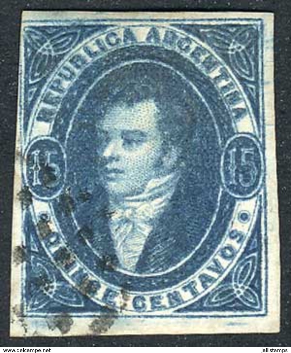 ARGENTINA: GJ.31, 15c. Sixth Additional Printing, Used With Dotted Cancel Of Buenos Aires, Very Fine Quality, Catalog V - Autres & Non Classés