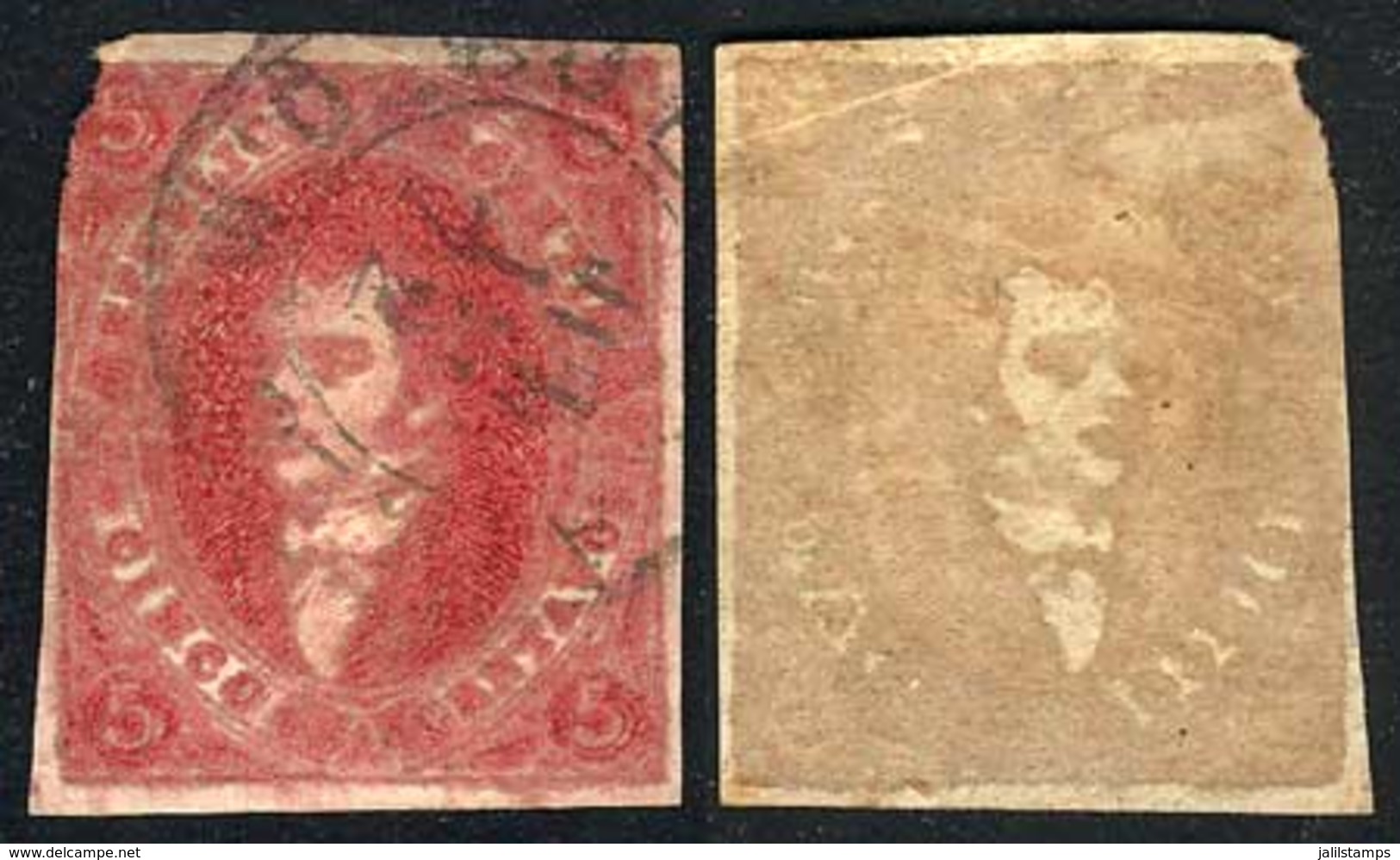 ARGENTINA: GJ.34e, IVORY HEAD Variety, Very Oily Impression, Nice Example Used In Buenos Aires On 10/JUN/ - Andere & Zonder Classificatie