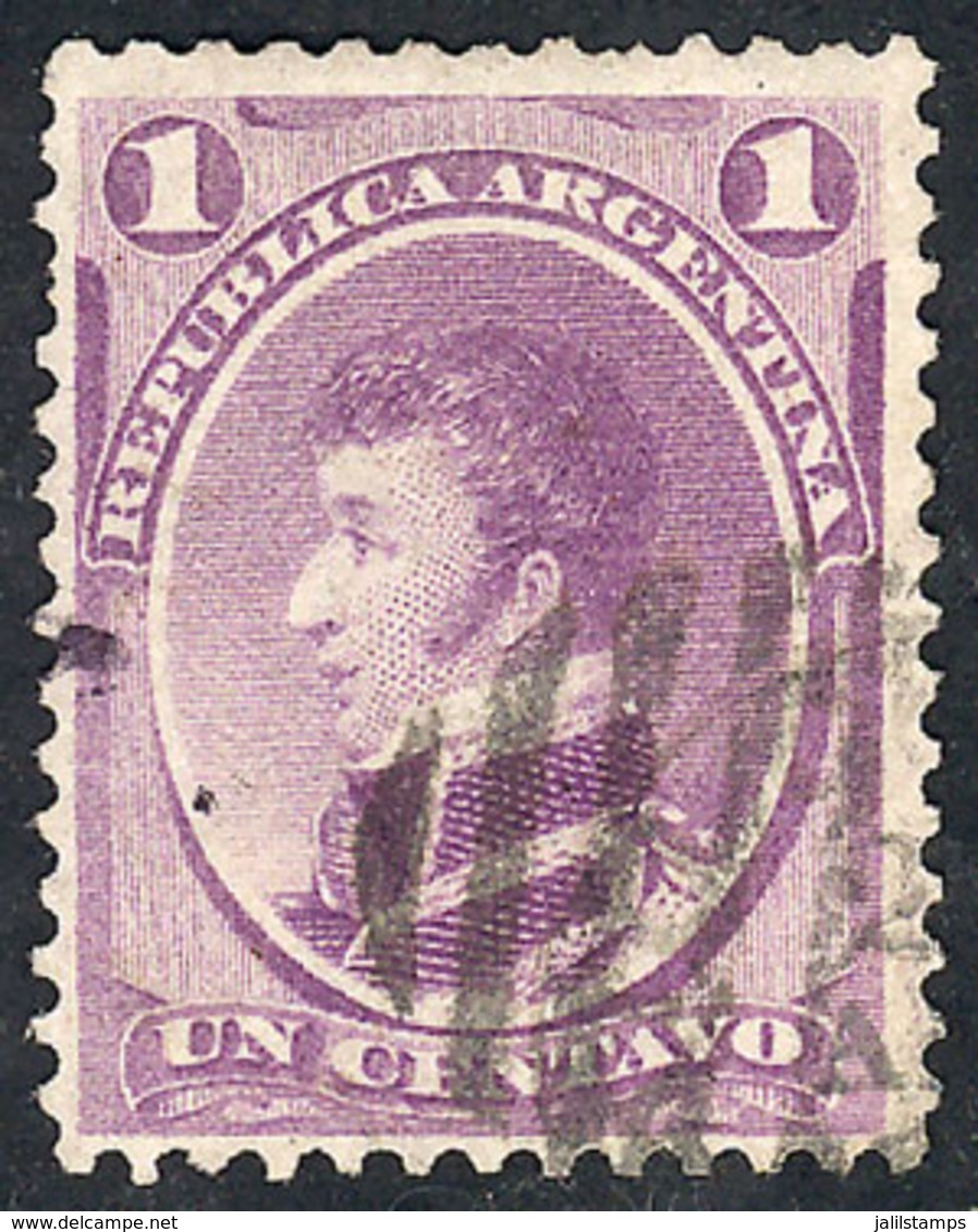 ARGENTINA: GJ.35, With Mute Cancel Of RÍO CUARTO "oval Of 10 Lines", Very Fine Quality!" - Otros & Sin Clasificación