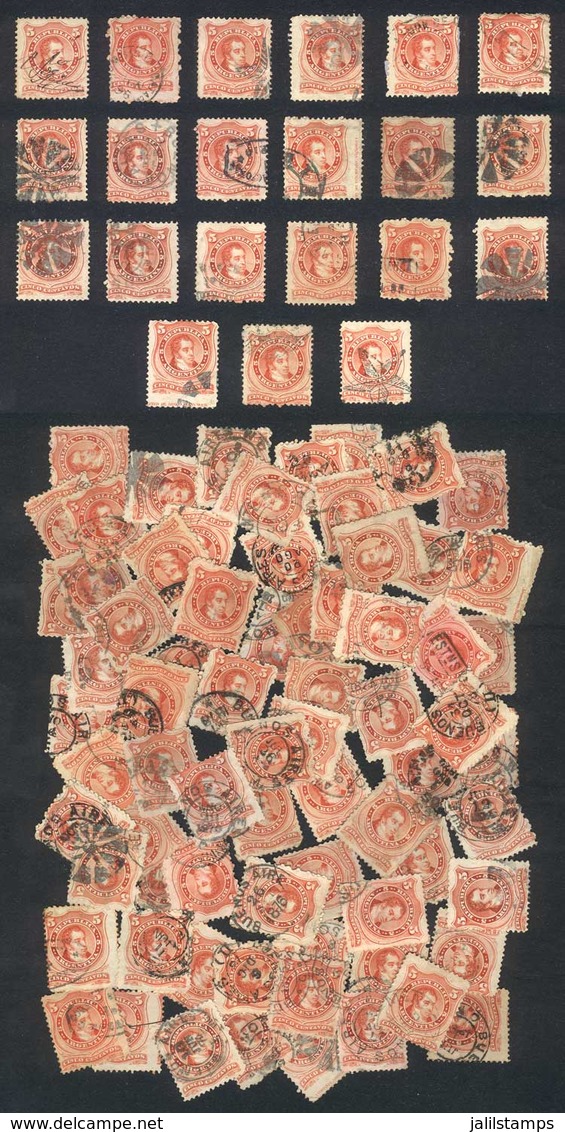 ARGENTINA: GJ.38 X 90 Used Stamps, Package Made By A Collector In 1920 Approx., A Careful Revision Will Reveal Rare - Autres & Non Classés