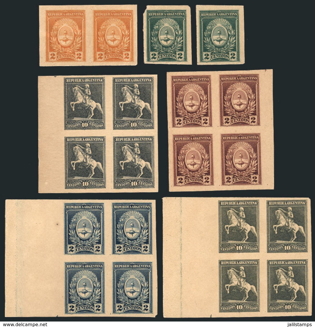 ARGENTINA: Unissued Essays Of The Centenary Issue, Interesting Lot Of Very Fine Quality, It Includes 2 Singles, A P - Autres & Non Classés