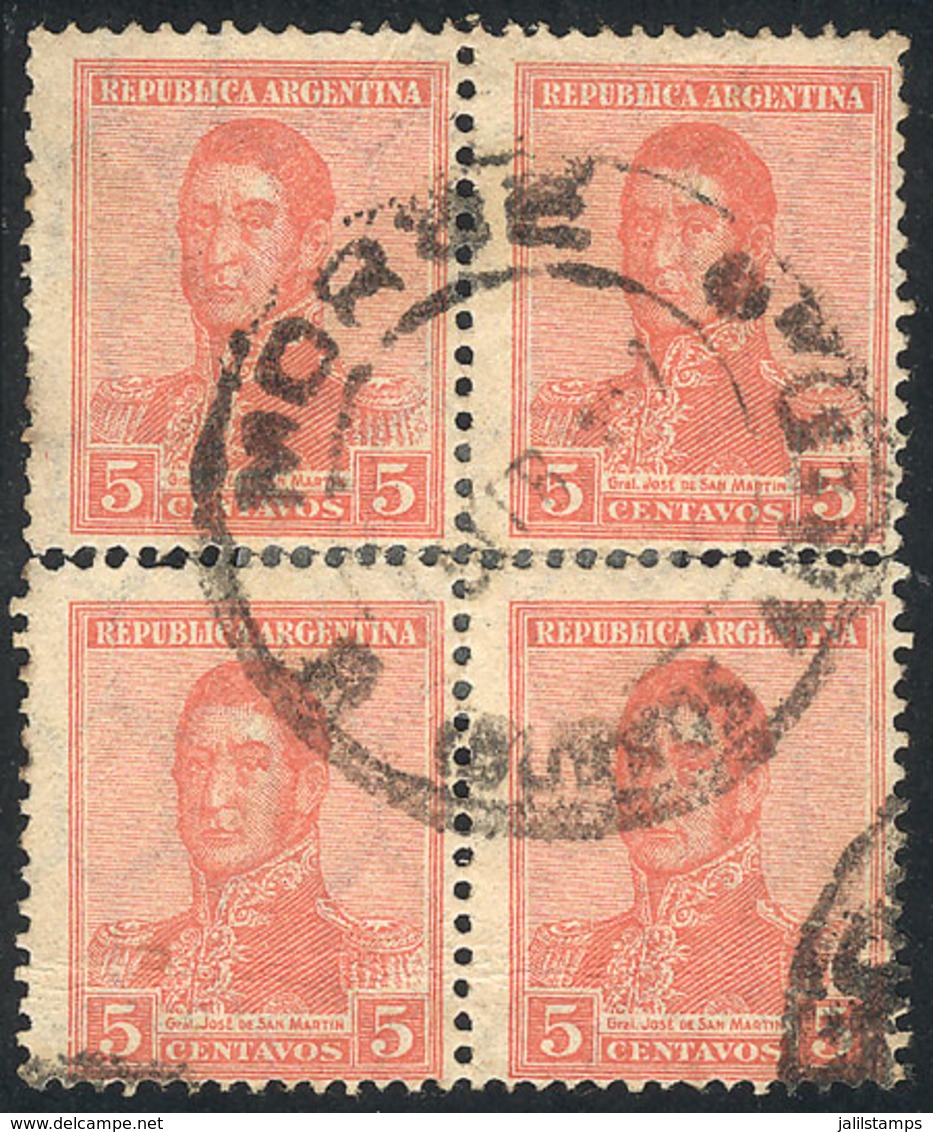 ARGENTINA: GJ.428, Block Of 4 With Rare Cancel Of MORSE (Buenos Aires), Very Nice! - Sonstige & Ohne Zuordnung