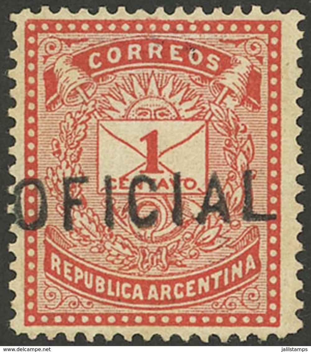 ARGENTINA: GJ.2, 1884 1c. Perf 14¼, Mint Without Gum, Very Rare, Signed By Victor Kneitschel On Back! - Blocchi & Foglietti