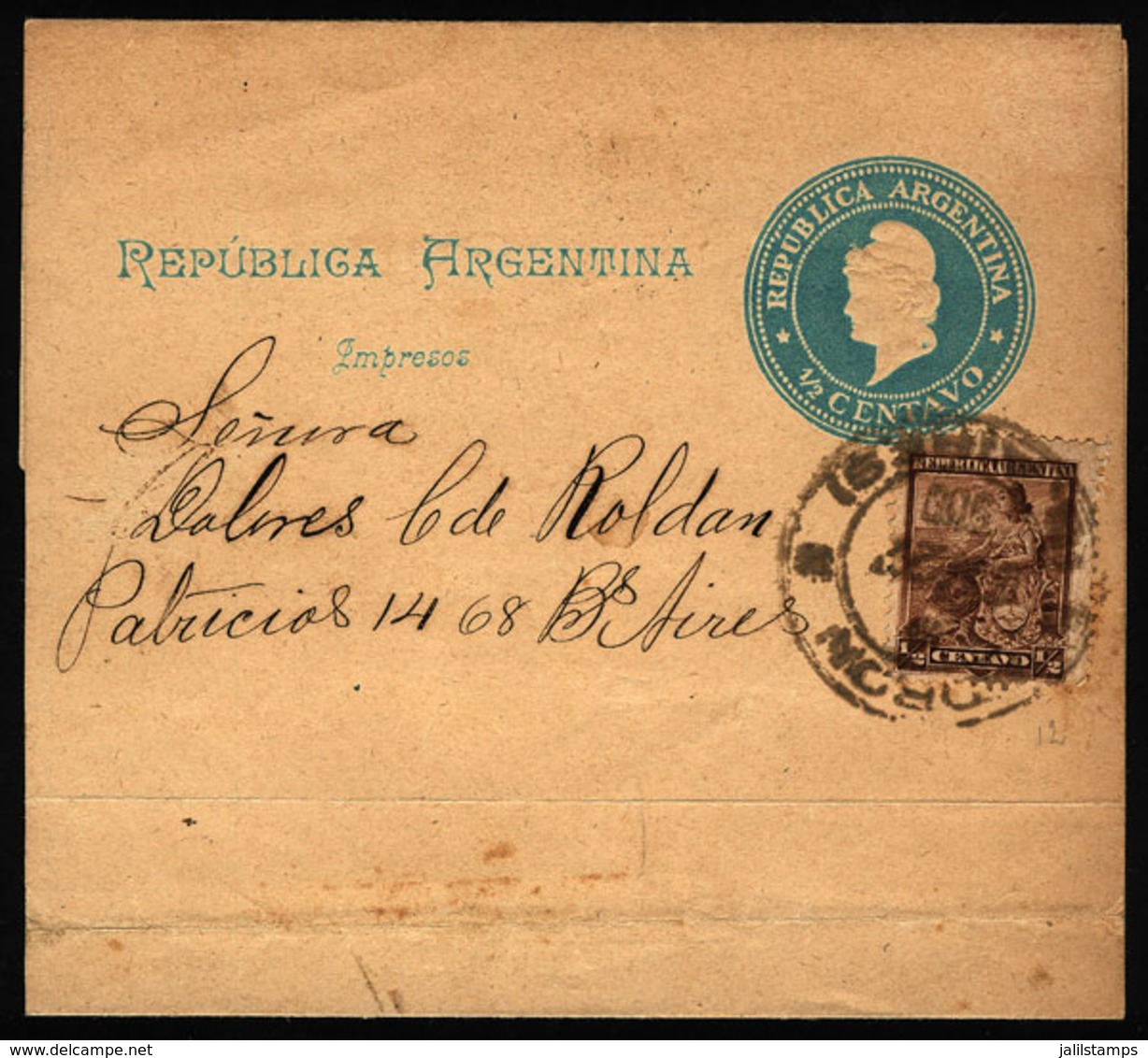 ARGENTINA: Wrapper Mailed In 1900 With Postmark Of "MORON", VF Quality" - Altri & Non Classificati