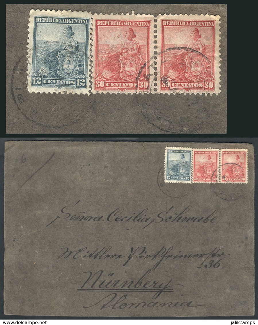 ARGENTINA: Cover Sent From La Plata To Germany In JUN/1900, Franked With 72c. (12c. + Pair Of 30c. Rose Seated Libe - Altri & Non Classificati