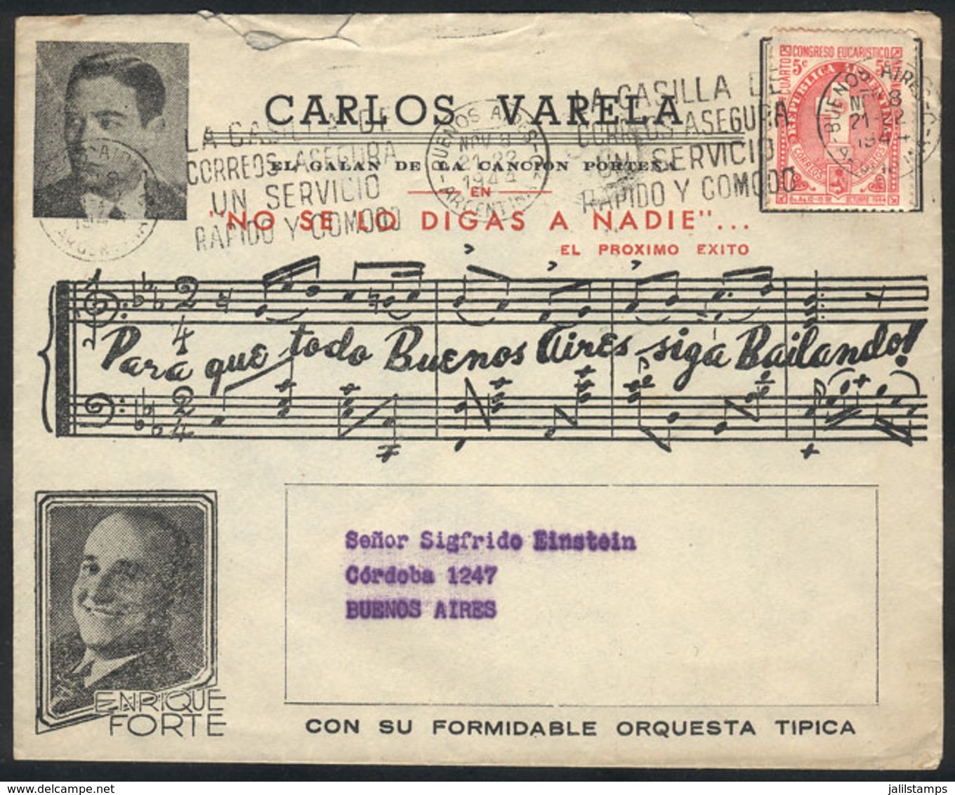 ARGENTINA: Cover With Spectacular Advertising (topic Music, Tango Singer Carlos Varela And Director Enrique Forte) - Autres & Non Classés