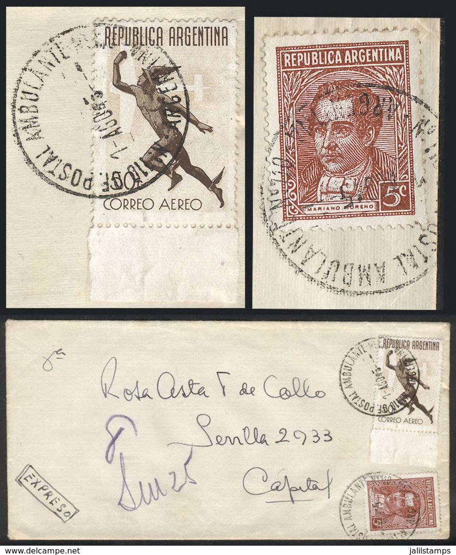 ARGENTINA: Express Cover Sent To Buenos Aires On 1/AU/1945, Franked With GJ.800 + 860 (Mercury 50c. CHALKY Paper), - Altri & Non Classificati