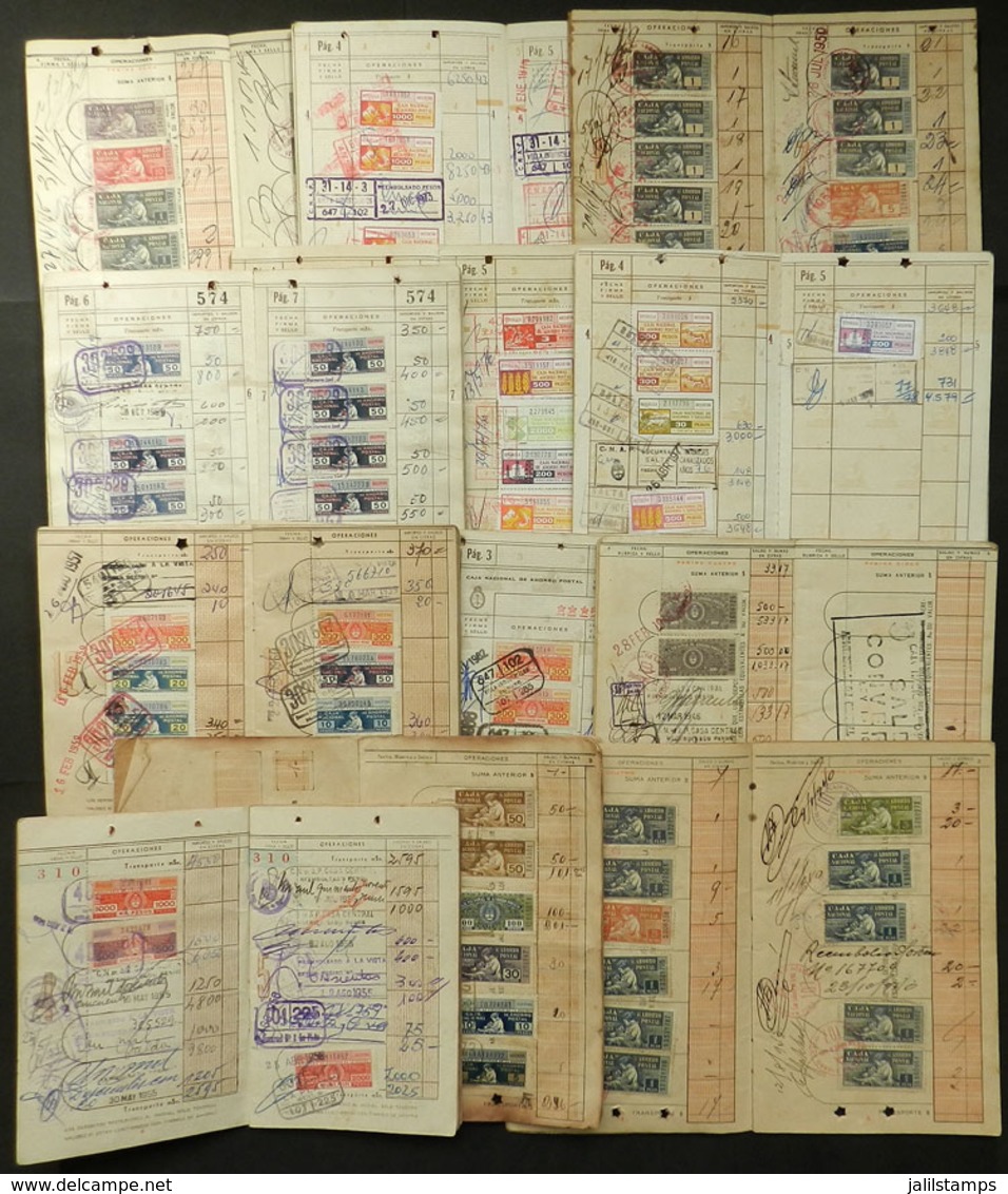 ARGENTINA: POSTAL SAVINGS: More Than 280 Interesting Stamps On 12 Postal Savings Books, VF General Quality, Low Sta - Altri & Non Classificati