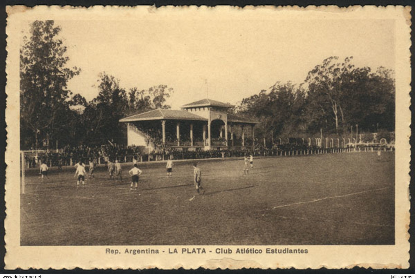 ARGENTINA: Old PC (circa 1920) With View Of A FOOTBALL MATCH Of Estudiantes De La Plata, VF Quality, Rare! - Argentina