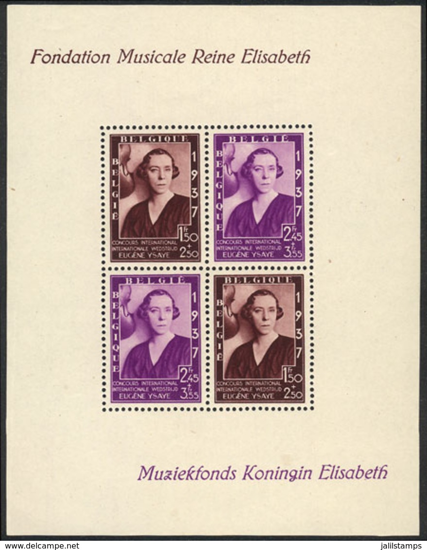 BELGIUM: Sc.B199, 1937 Queen Elisabeth, Music, Unmounted, VF Quality, Catalog Value US$125. - Sonstige & Ohne Zuordnung