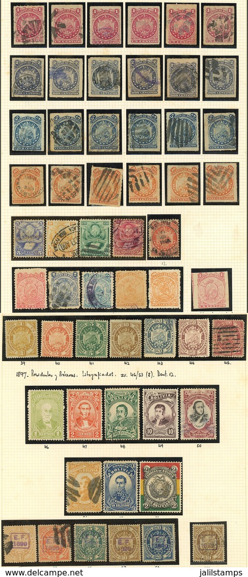 BOLIVIA: Collection In Album (circa 1867-1990), With Used Or Mint Stamps (they Can Be Without Gum, Lightly - Bolivie