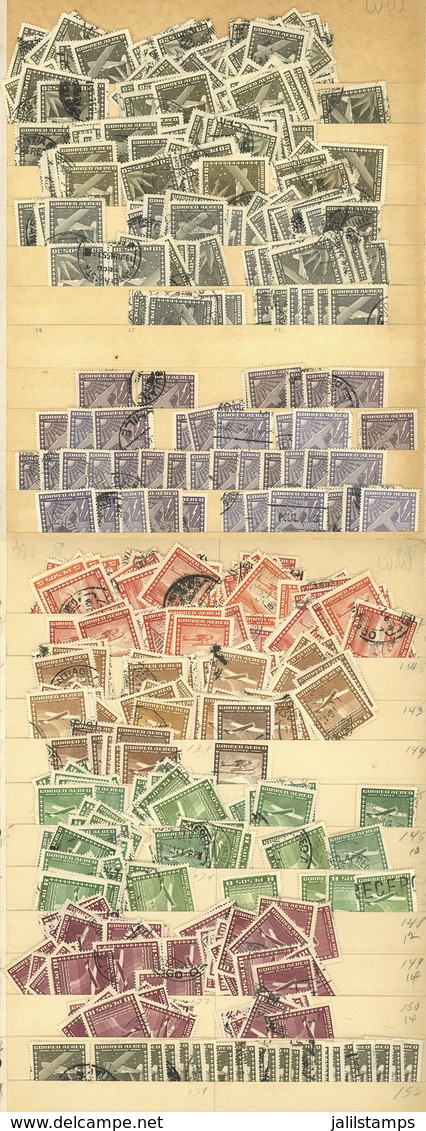 CHILE: AIRMAIL: Large Number Of Stamps (many Hundreds) Mounted On Stock Pages, Most Used And In General O - Chile