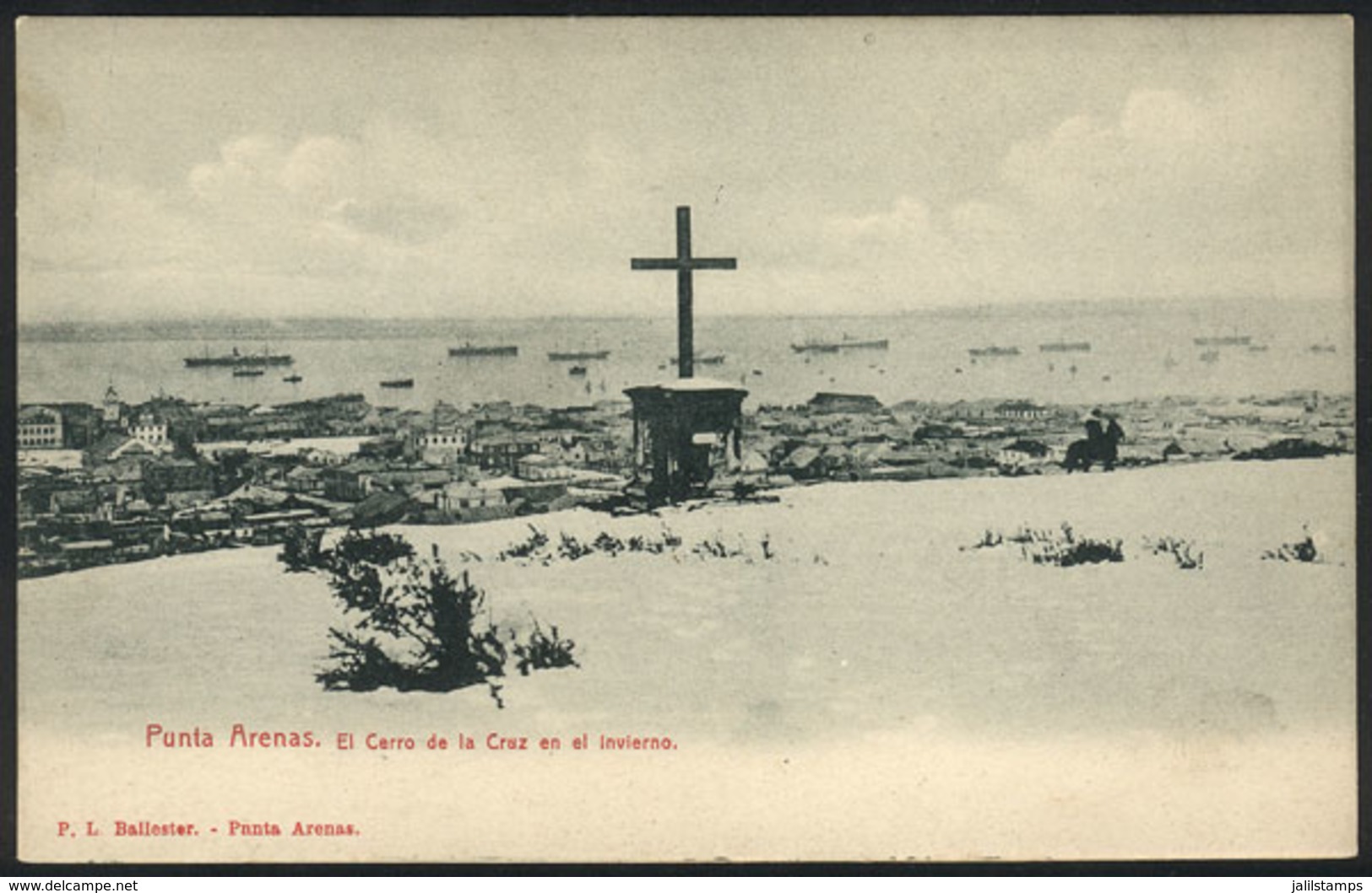 CHILE: PUNTA ARENAS: Cerro De La Cruz In The Winter, Ed. PL Ballester, Circa 1905, VF Quality! - Cile