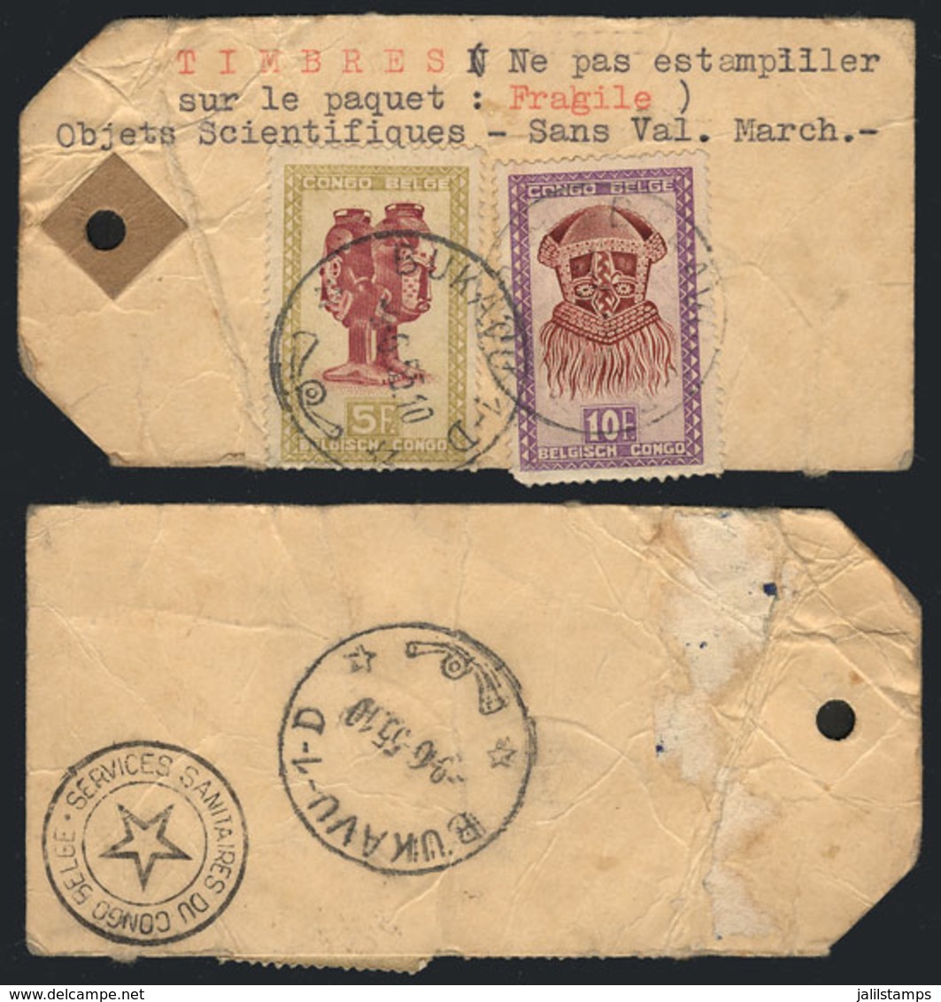 BELGIAN CONGO: Mail Tag Used To Frank A Fragile Parcel (containing Scientific Objects) Sent To Argentina On 9/JUN/1955, - Autres & Non Classés