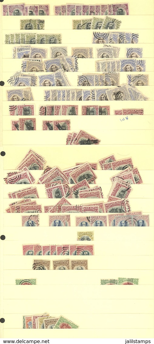 COSTA RICA: Large Number Of Stamps (probably Thousands!) Mounted On Stock Pages, Most Used And In General Of F - Costa Rica