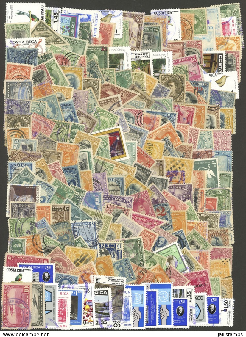 COSTA RICA: Envelope Containing MANY HUNDREDS Of Stamps, Mainly Used And Almost All Of Fine To Very Fine Quali - Costa Rica