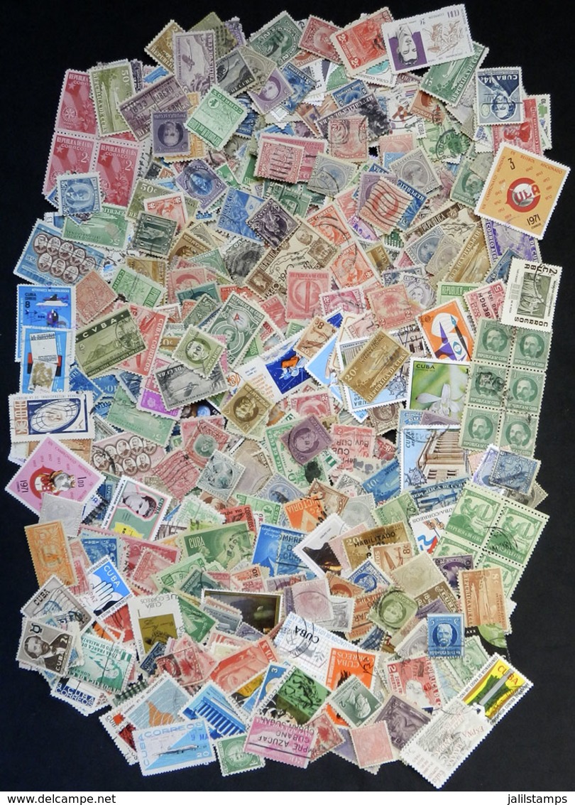 CUBA: Cigar Box With MANY HUNDREDS (probably Thousands) Of Stamps Of All Periods, Most Used And In Gener - Other & Unclassified