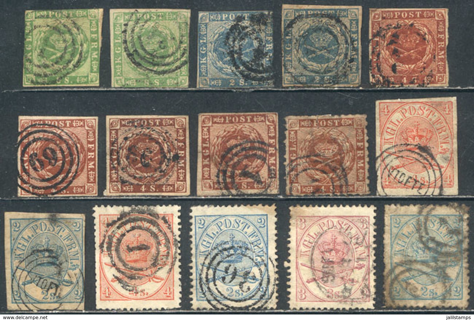 DENMARK: Lot Of Very Old Stamps, Mixed Quality (from Defects To Others Of Fine Quality), Scott Catalog Valu - Altri & Non Classificati