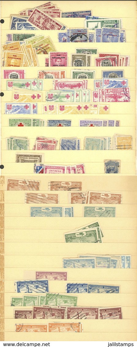 DOMINICAN REPUBLIC: AIRMAIL, Express Mail, Officials, Etc.: Large Number Of Stamps (many Hundreds) Mounted On Stock Pa - Dominicaine (République)