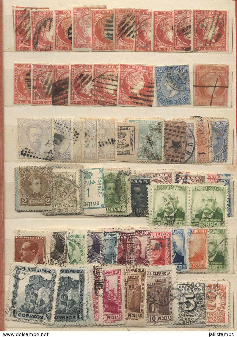 SPAIN: Stock Of Used Stamps And Sets In Stockbook, General Quality Is Fine To Excellent, Yvert Catalog Va - Altri & Non Classificati