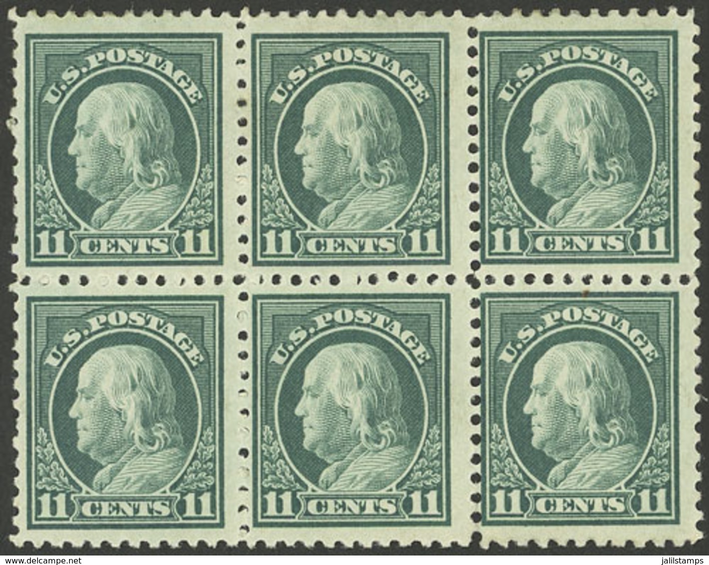 UNITED STATES: Sc.511, Beautiful Block Of 6, Top Stamps Lightly Hinged, And The Bottom Stamps MNH, VF Quality! - Autres & Non Classés