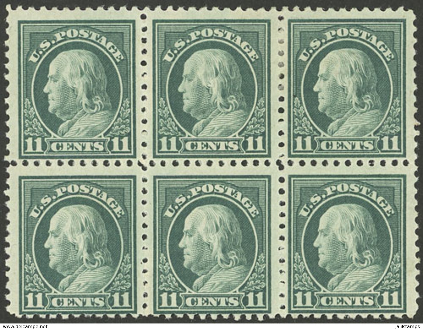 UNITED STATES: Sc.511, Beautiful Block Of 6, Top Stamps Lightly Hinged, And The Bottom Stamps MNH, VF Quality! - Autres & Non Classés