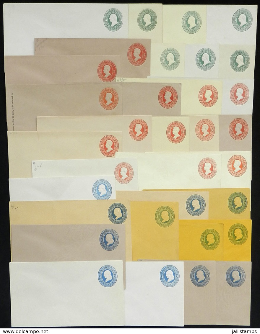UNITED STATES: 33 Old Stationery Envelopes, Unused, Excellent Quality. There Are Varied Papers, Colors, Printings An - Altri & Non Classificati