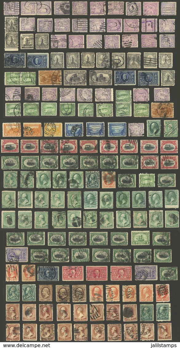 UNITED STATES: Lot Of Old Used Stamps, Some With Minor Defects, Most Of Fine Quality, High Catalog Value, Good Op - Autres & Non Classés