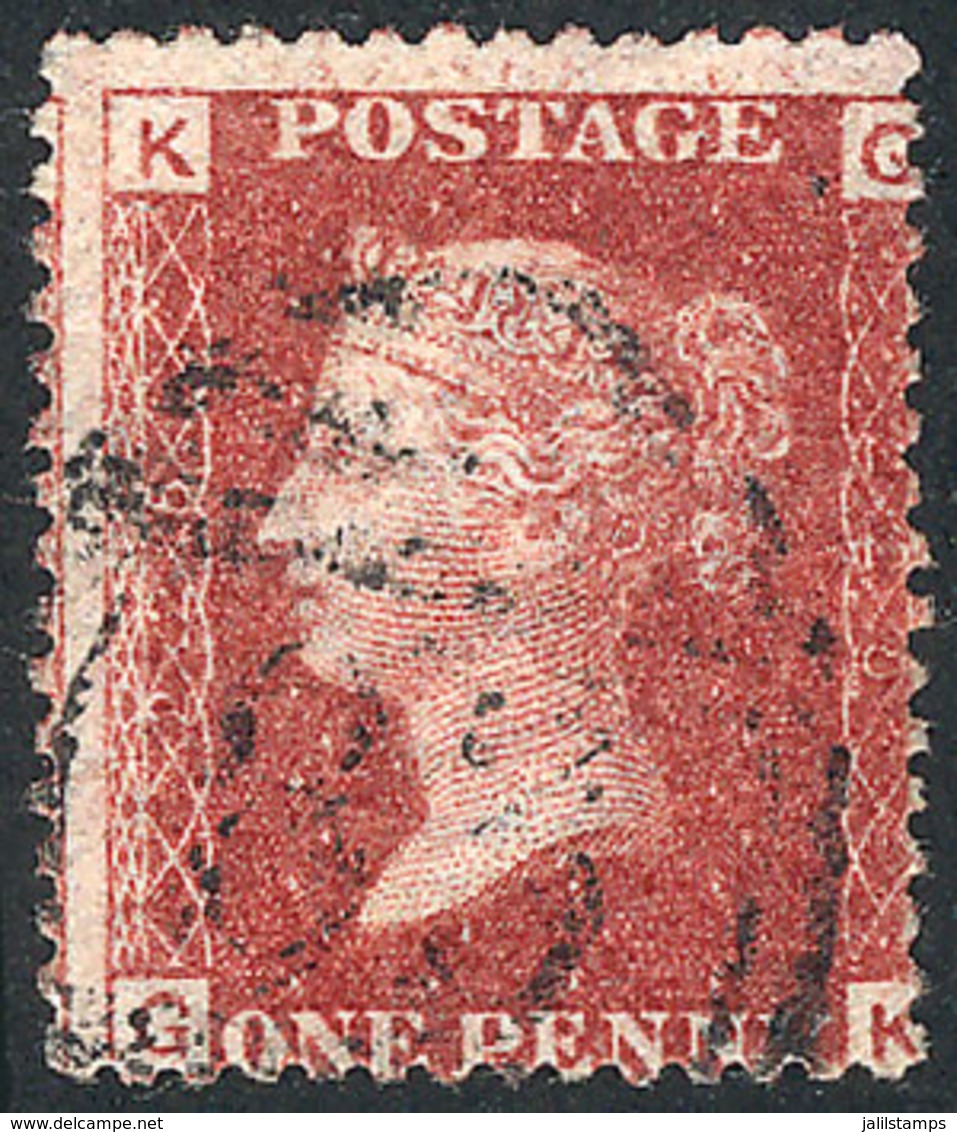 GREAT BRITAIN: Sc.33 (SG.43), 1p. Red-rose PLATE 225, "83" Cancel Of Bishops Starford (Hertfordshire), VF Quality, Rare - Autres & Non Classés