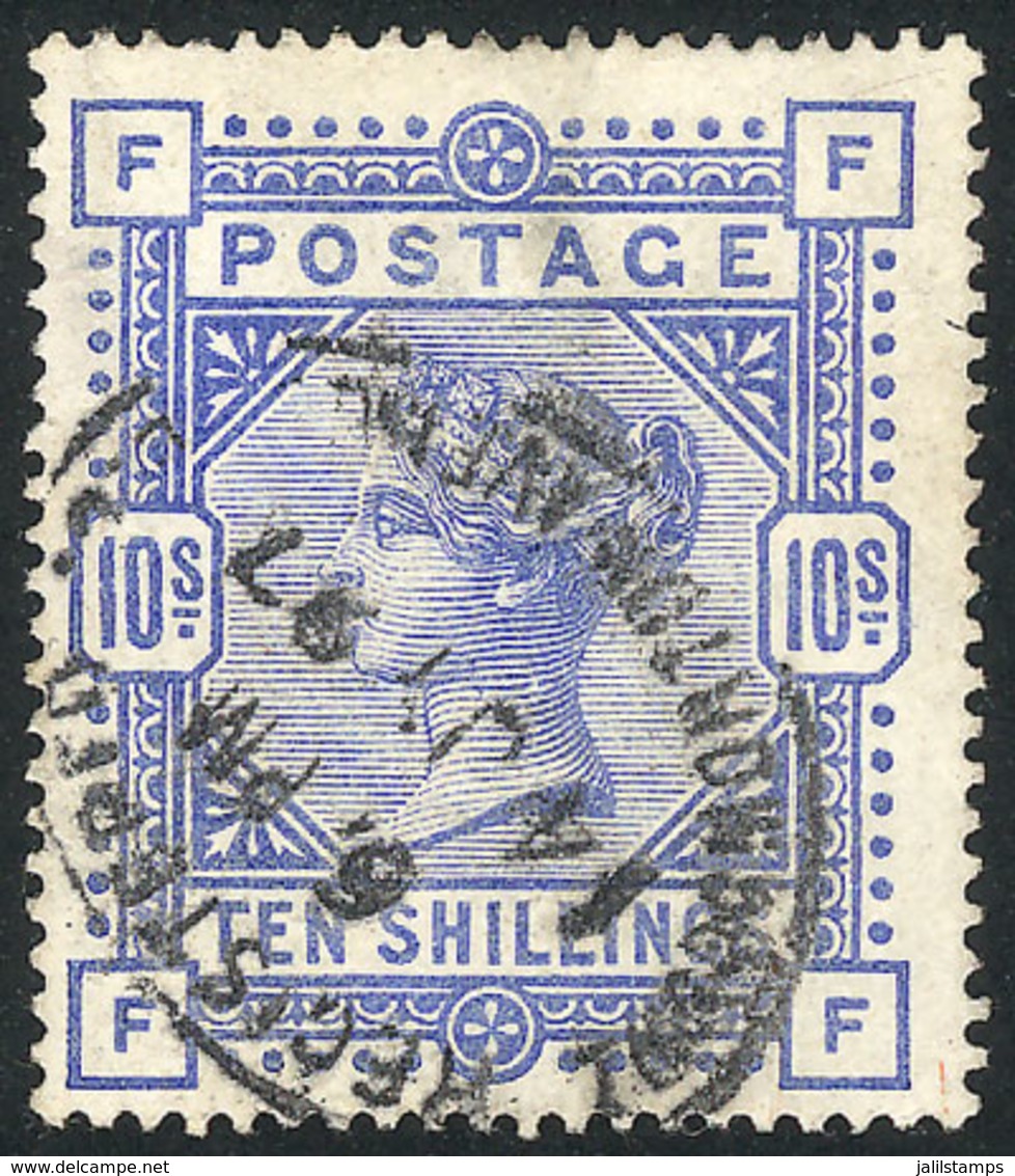 GREAT BRITAIN: Sc.109, 1884 10sh. Ultramarine, Used, Very Nice Example, Catalogue Value US$550 - Sonstige & Ohne Zuordnung