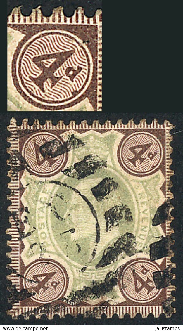 GREAT BRITAIN: Sc.133a, With VARIETY: Spot At Right Of 4d. At Top Right, Interesting! - Other & Unclassified