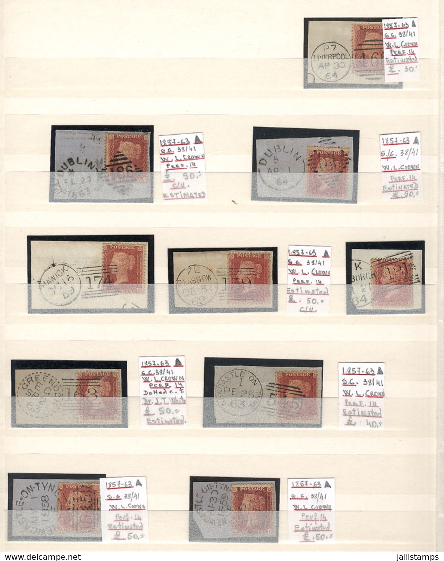 GREAT BRITAIN: Circa 1850, More Than 50 Stamps Of 1p. With Varied Cancels, Some Very Interesting, Fine To Excelle - Other & Unclassified