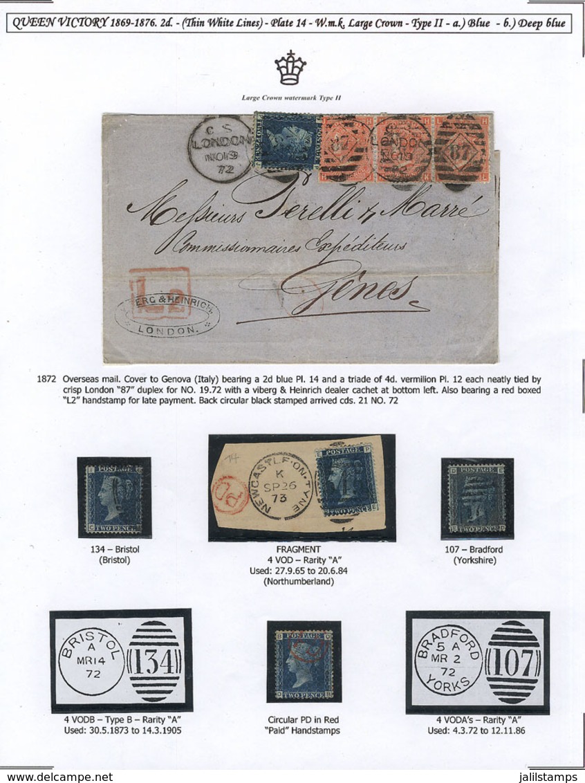 GREAT BRITAIN: CANCELS On The 2p. Of 1858/69 (Sc.29/30), Developed On Pages According To The Plate Number, Includ - Sonstige & Ohne Zuordnung