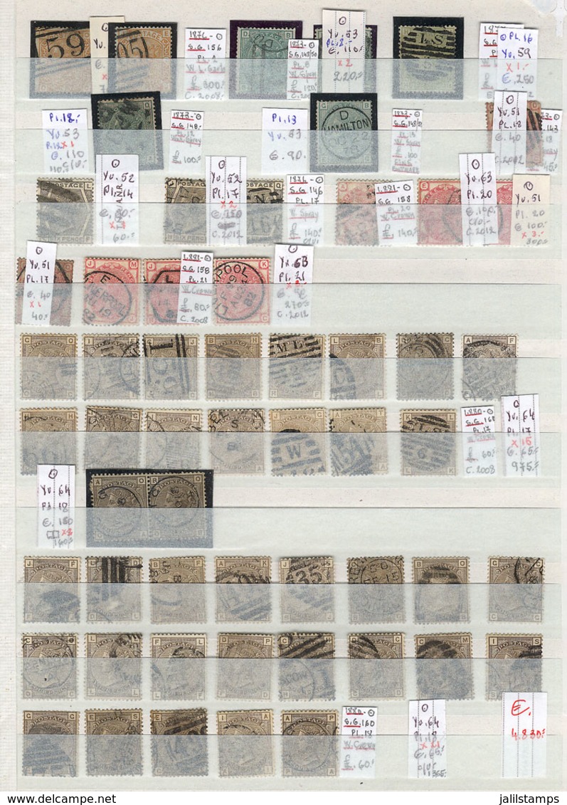 GREAT BRITAIN: Stock Of Old Stamps In Stockbook, Several Hundreds, Almost All Used, The General Quality Is Fine T - Sonstige & Ohne Zuordnung