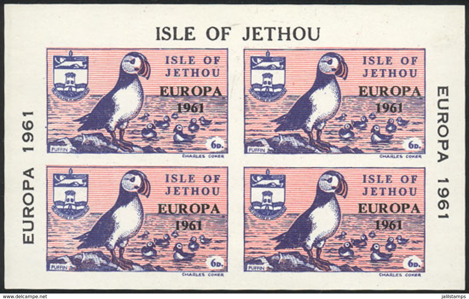 GREAT BRITAIN - JETHOU: Private Issue, Europa 1961, Topic BIRDS, Mint With A Tiny Mark On Gum, VF Quality! - Altri & Non Classificati