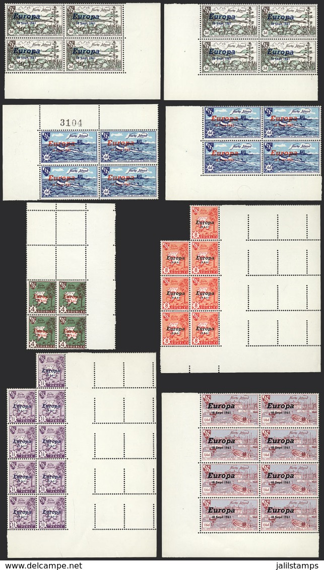 GREAT BRITAIN - LUNDY: Private Issue, Europa 1961, Topic Maps, Ships Etc., Blocks Of 4 And Larger, The Set Of 5 Values, - Sonstige & Ohne Zuordnung