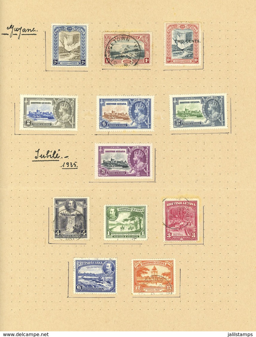 BRITISH GUIANA: Lot Of Very Thematic Stamps And Sets On Pages, Used Or Mint (several MNH), Very Fine General Quali - Britisch-Guayana (...-1966)