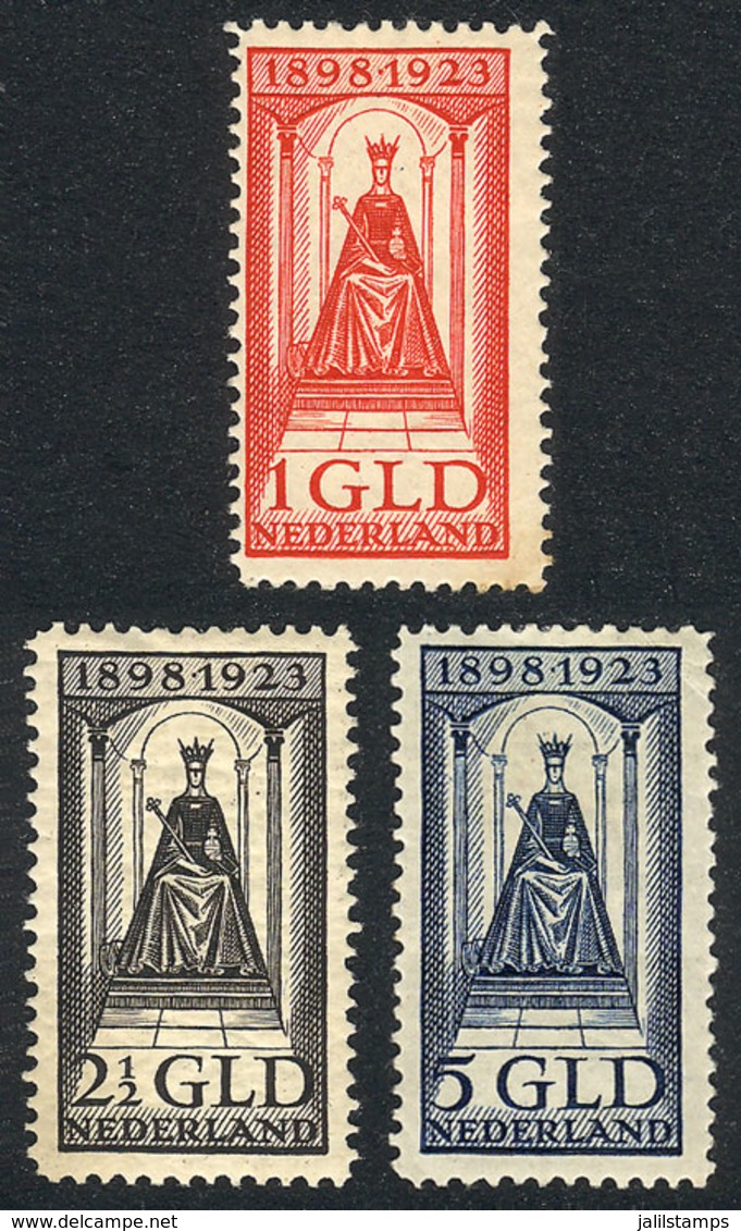 NETHERLANDS: Sc.132/134, 1923 1G To 5G, The 3 High Values Of The Set, Mint Lightly Hinged, VF Quality! - Other & Unclassified