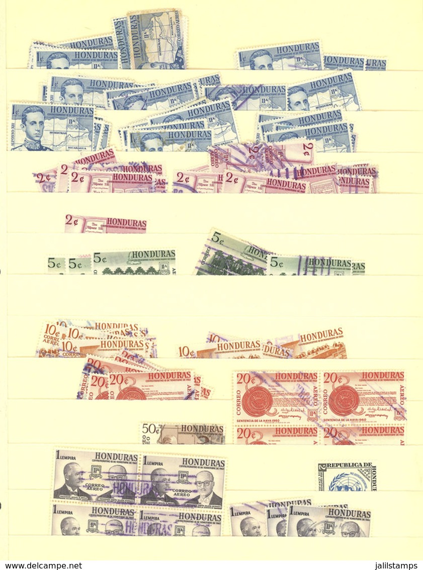 HONDURAS: Good Number Of Stamps Mounted On Stock Pages, Almost All Airmail And Officials Of Circa 1940/70s, - Honduras