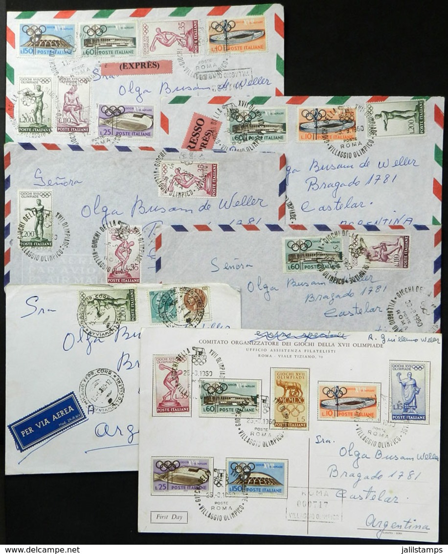 ITALY: 6 Covers Sent In AUG And SE/1960 By Argentine Olympic Marathoner Guillermo Weller To His Wife In Castela - Non Classificati