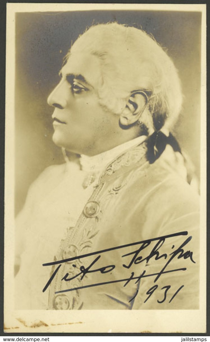 AUTOGRAPHS: SCHIPA, Tito: Opera Singer, His Hand-written Signature Dated "1931" On Postcard, Tiny Stain In The Bottom Ma - Sonstige & Ohne Zuordnung